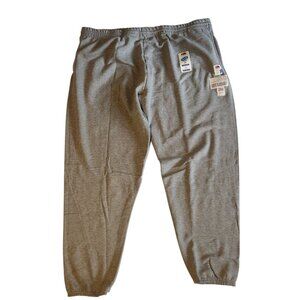 Fruit of the Loom Eversoft Fleece Elastic Bottom Sweatpants Gray Mens 4XL NEW